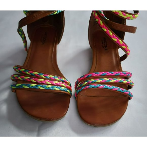 Arizona Jean Co. Girls Youth Whisper Strappy Heel Zip Low Wedge Sandals Size 4M - Picture 5 of 10